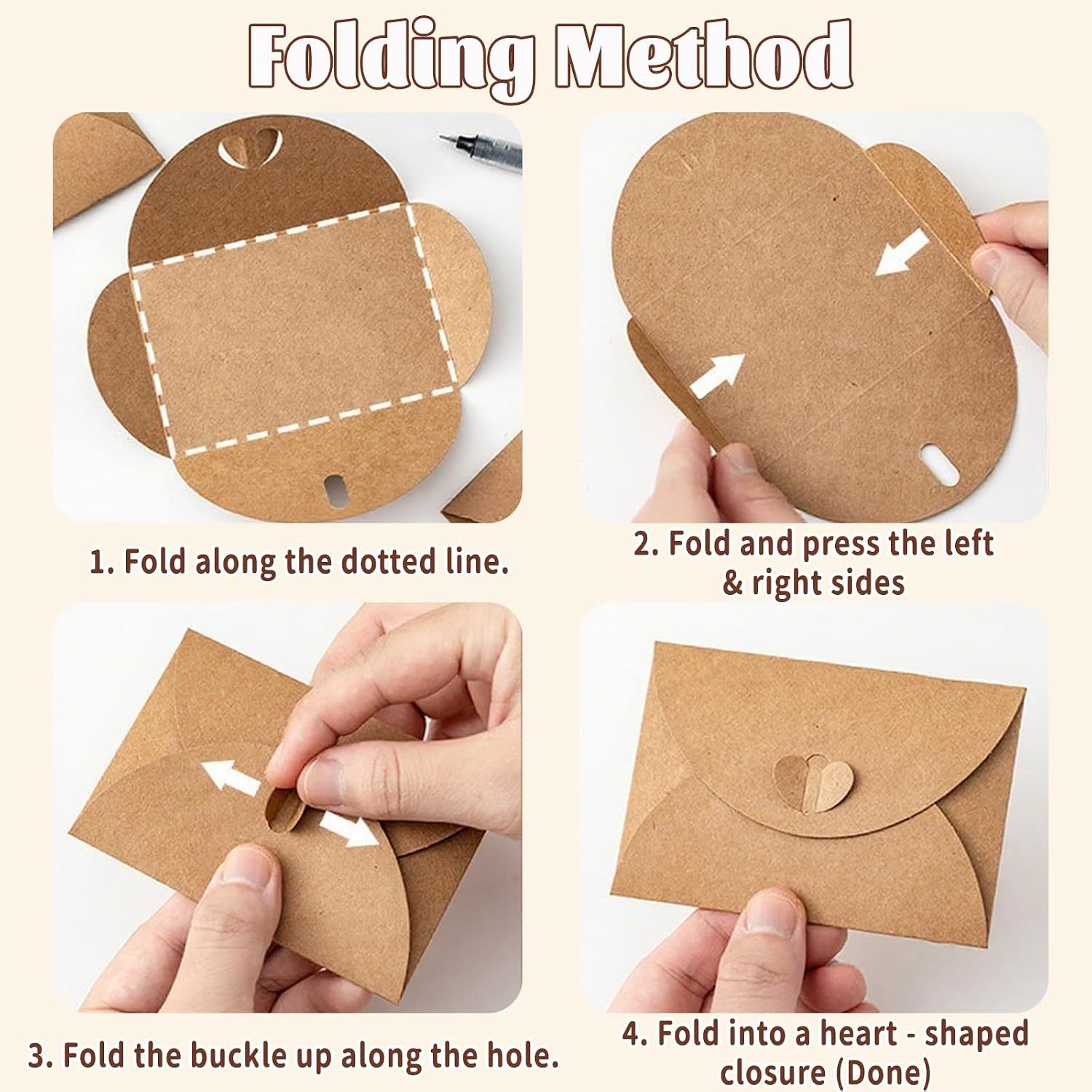 15 Piece Kraft Paper Envelopes with Heart Closure โ image 6