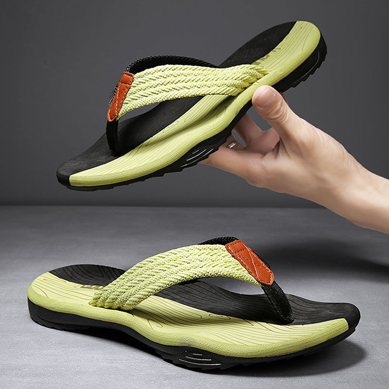 Men's Outdoor Non-Slip Flip Flops, 6 Colors EVA Lightweight Thick-Sole Beach Sandals for Casual & Sports(black and green-39) โ image 6