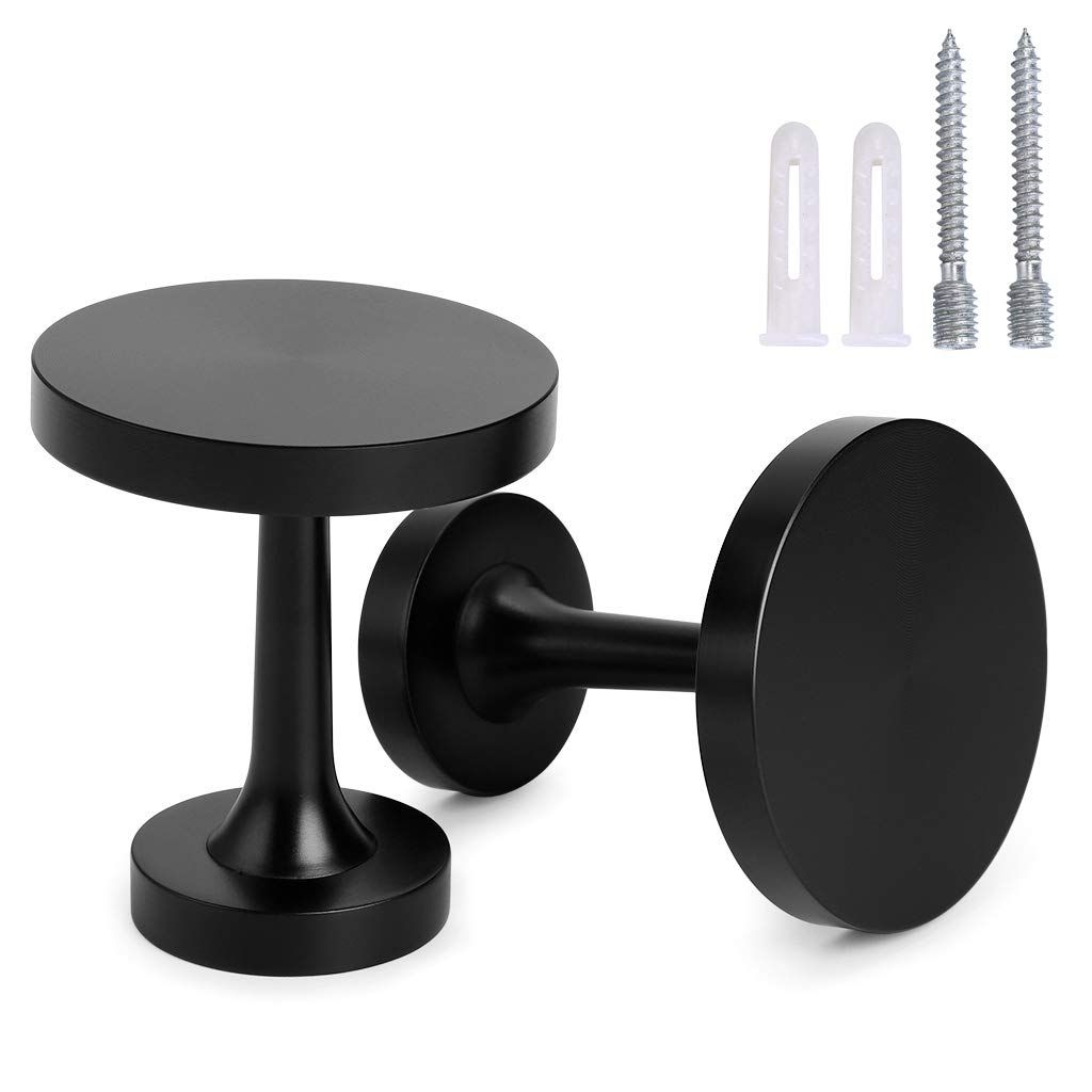2 Pcs Decorative Curtain Holdbacks - Wall Mounted Drapery Tieback Hooks with Screws, Vintage Metal Curtain Tassel Holders, Black