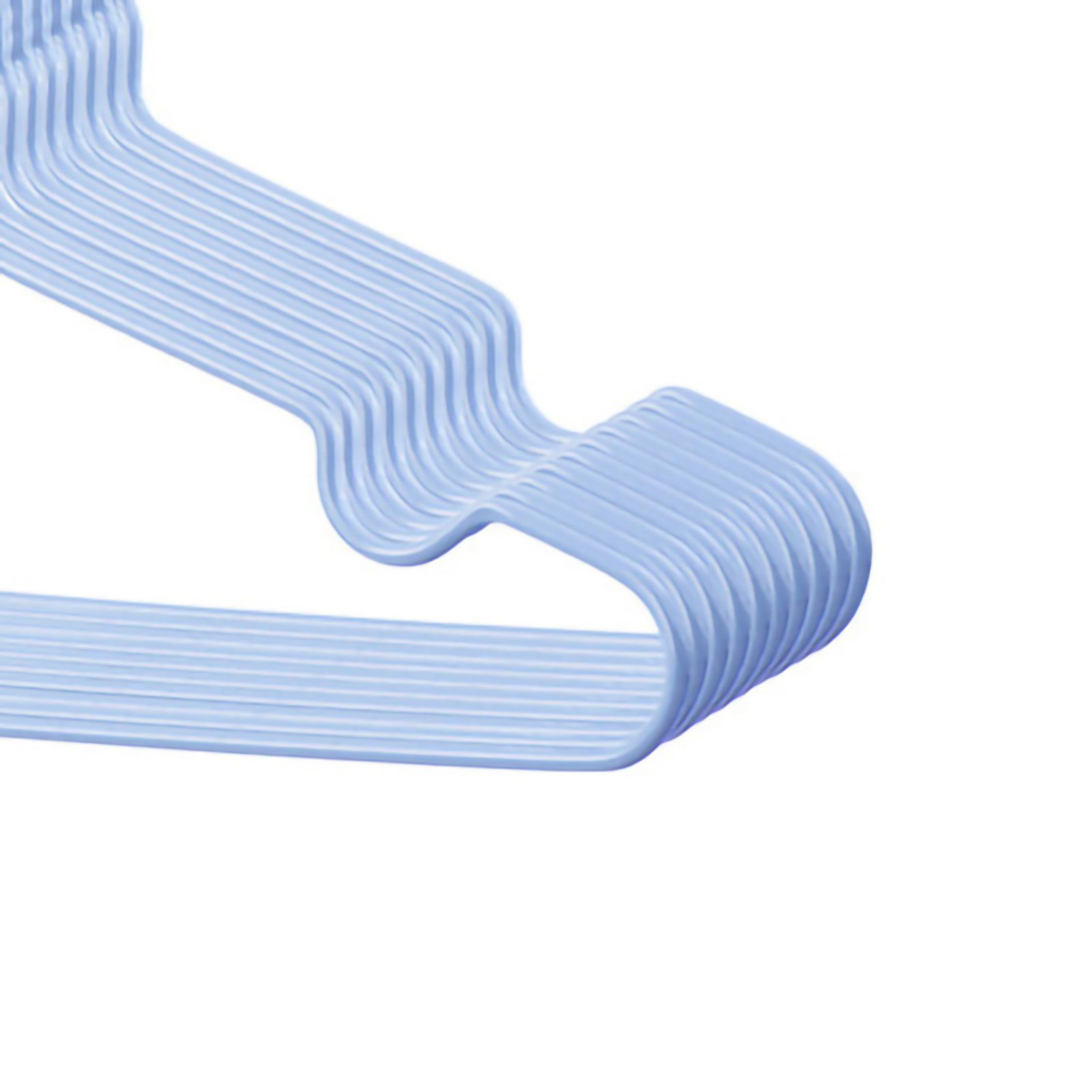 10Pcs Seamless Clothes Hanger Wet Dry Use Anti Deformation Anti Slip Colored Clothes Hangers for Home Dorm Nordic Blue 30cm — image 3