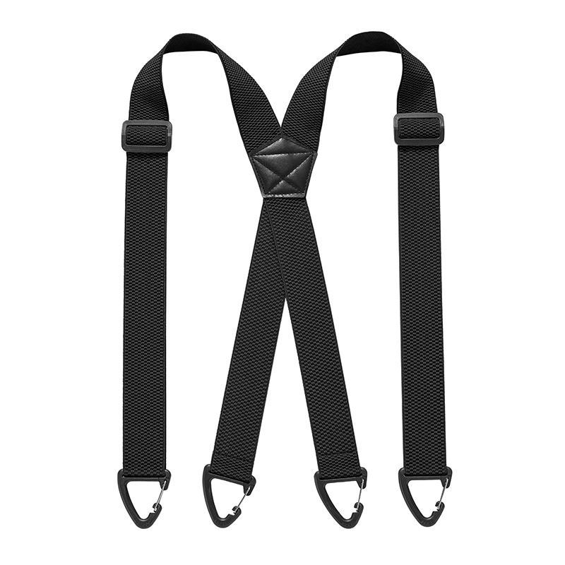 1.5 Inch X-Back Hidden Elastic Suspenders with 4 Metal Clips, Heavy-Duty Corn Weave Braces for Men Women Work Wear and Outdoor Use, 2PCS Black 120 × 3.8cm