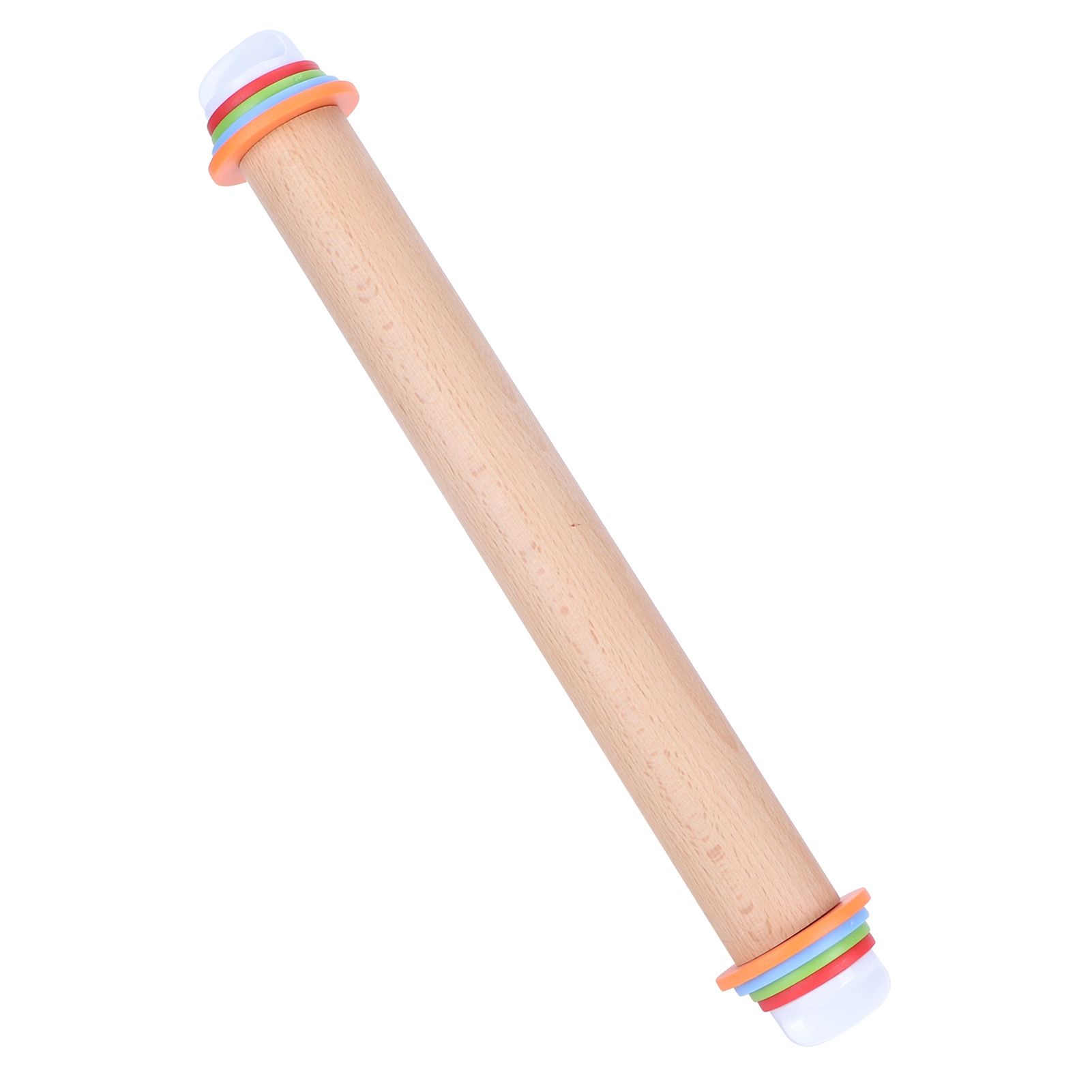 Adjustable Beech and PP Rolling Pin with Detachable Ring for Cake Egg Tart Kitchen Bakery — image 5