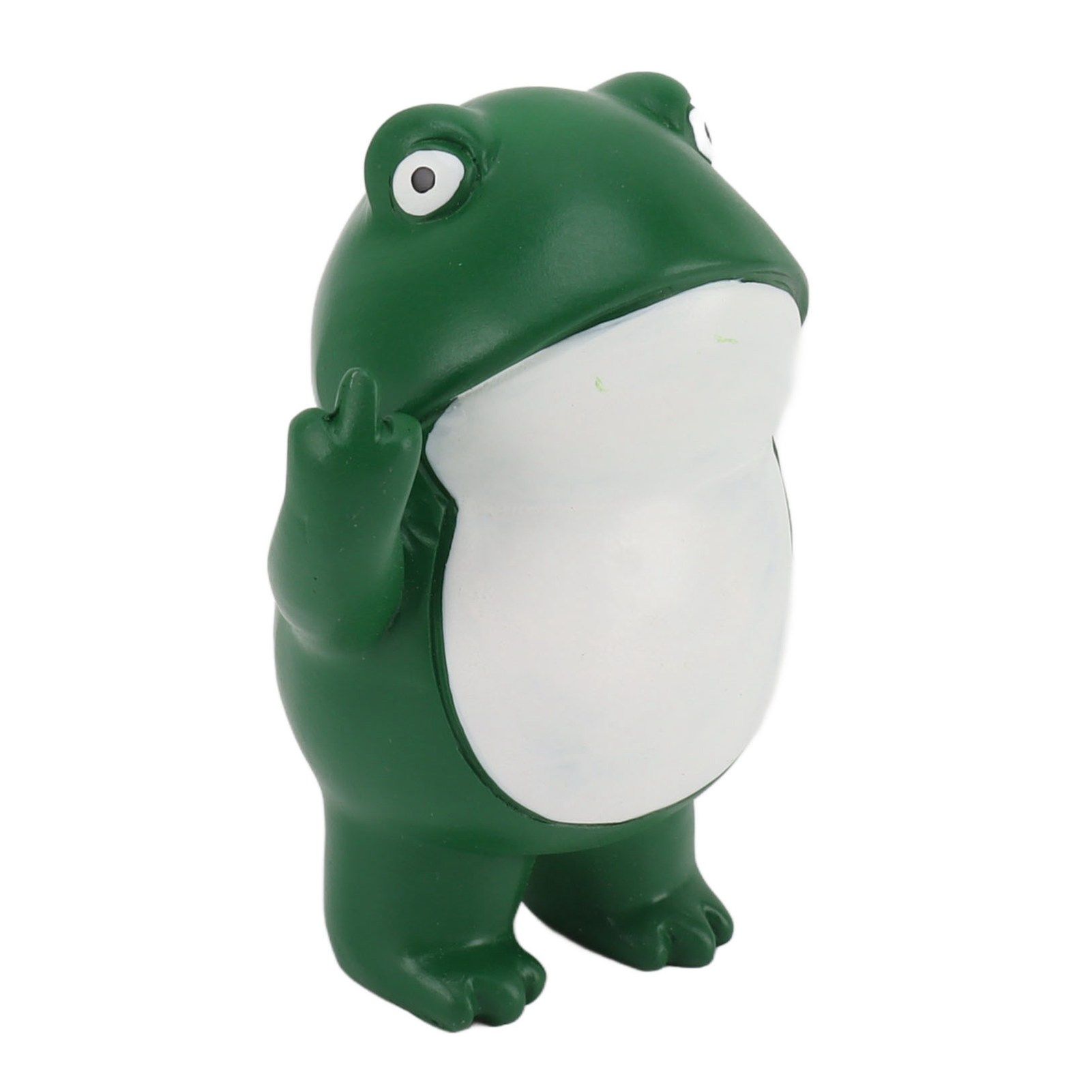 Rebellious Frog Figurine Middle Finger Frog Resin Ornament Frog Craft Decoration Sculpture for Home Office Desktop — image 3