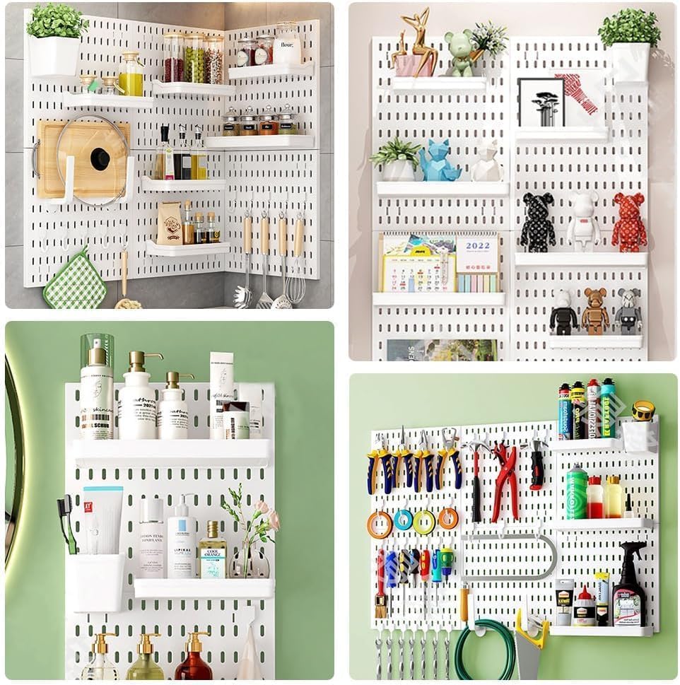 CARLA HOME Pegboard Wall Organizer Kit with 3 Modular Panels & 17 Accessories for Office, Gaming & Craft Storage — image 4
