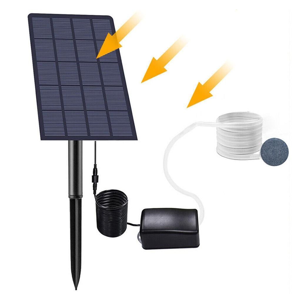 Solar Oxygenator Aquarium Oxygen Aerator Air Pump Fishing Aerator with Pipe for Garden Fish Tank Outdoor Pool Pond โ image 2