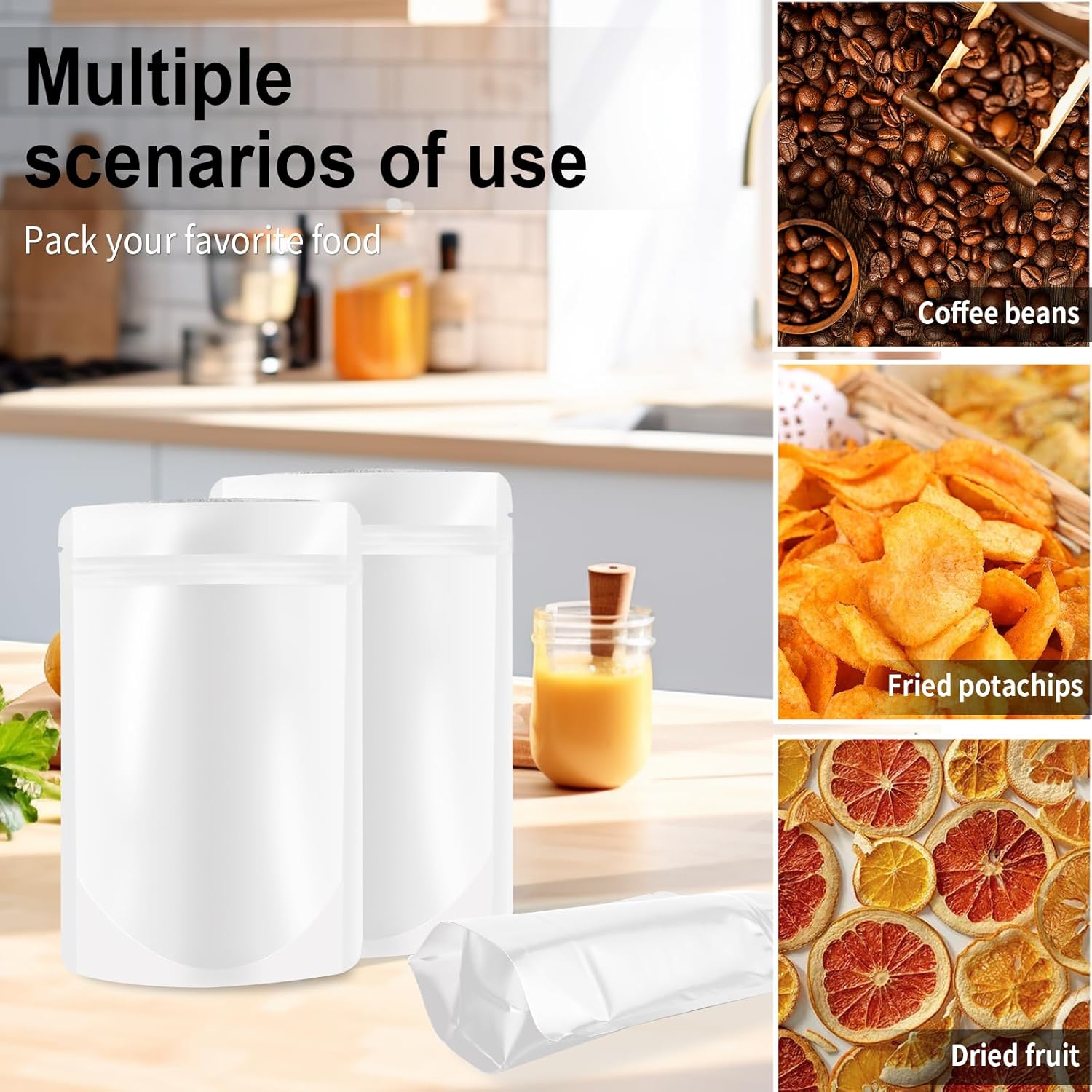 4"x6" 120pcs Mylar Bags for Food Storage,Smell Proof Bag Resealable Food Storage Bags for Small Business, Stand-up Foil Pouch Packaging Treat Snack Packing for — image 6