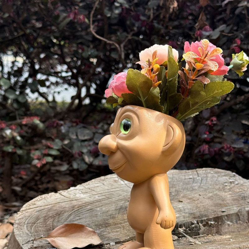 Big Eye Elf Flower Pot – Desktop Bonsai Decorative Ornament for Home Office Garden — image 4