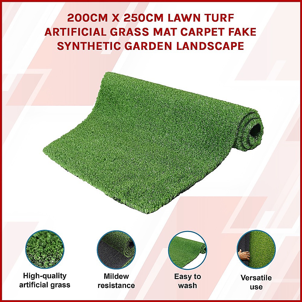 200cm x 250cm Lawn Turf Artificial Grass Mat Carpet Fake Synthetic Garden Landscape โ image 3