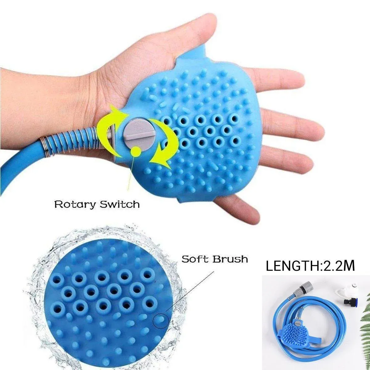 Dog Bath Pet Shower Nozzle Silicone Massage Brush Cat Dog Grooming Supplies β image 4