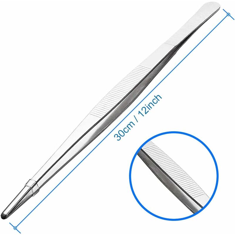 Stainless Steel Tweezers Extra 30Cm/12Inch Long With Precision Serrated End For Aquascaping, Gardening, Kitchen โ image 3
