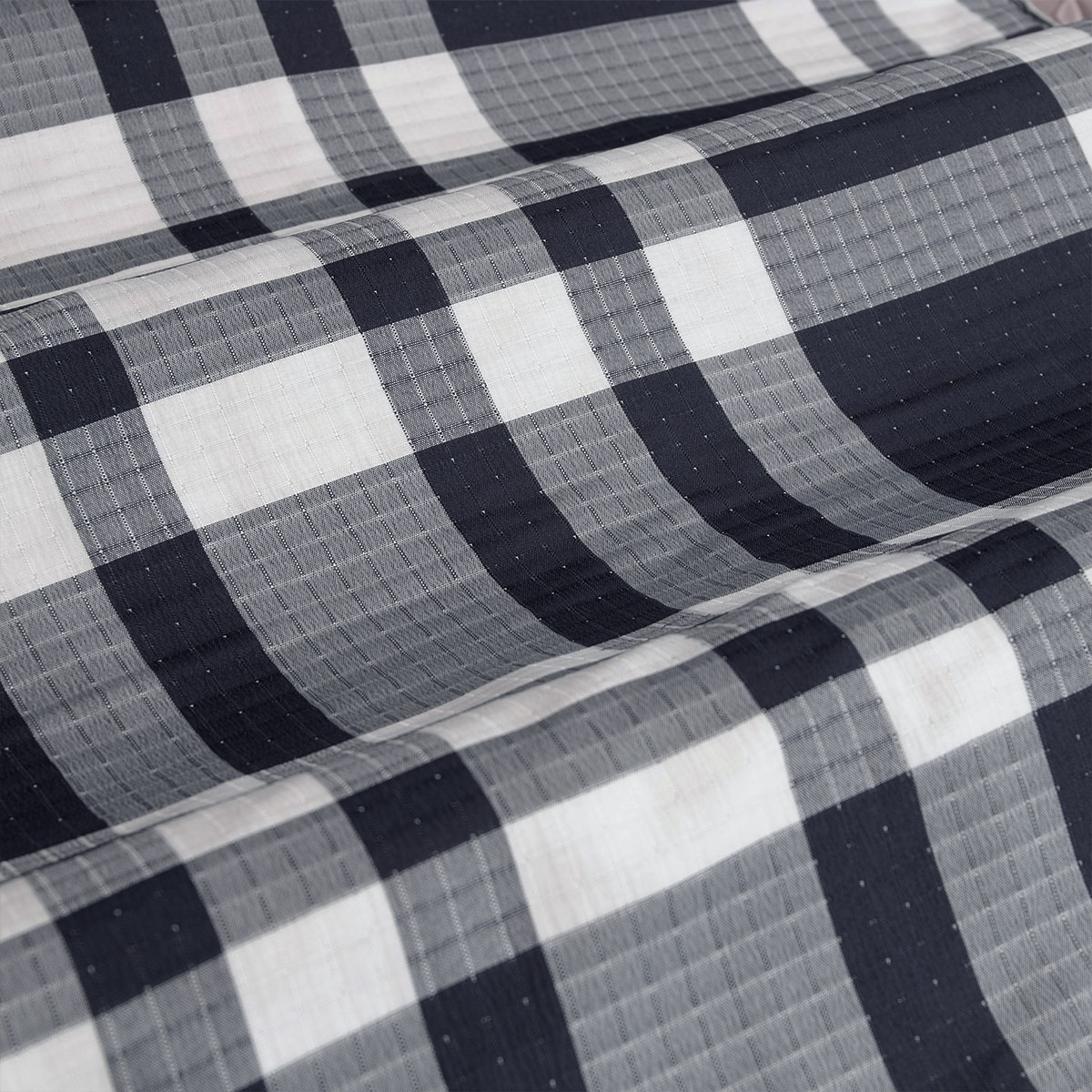 Ardor Ronan Navy Plaid Jacquard Quilt Cover Set King — image 4