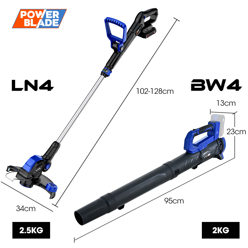 POWERBLADE 20V Leaf Blower & Line Trimmer / Edger Combo, Kit with 4.0Ah Battery & Fast Charger — image 2