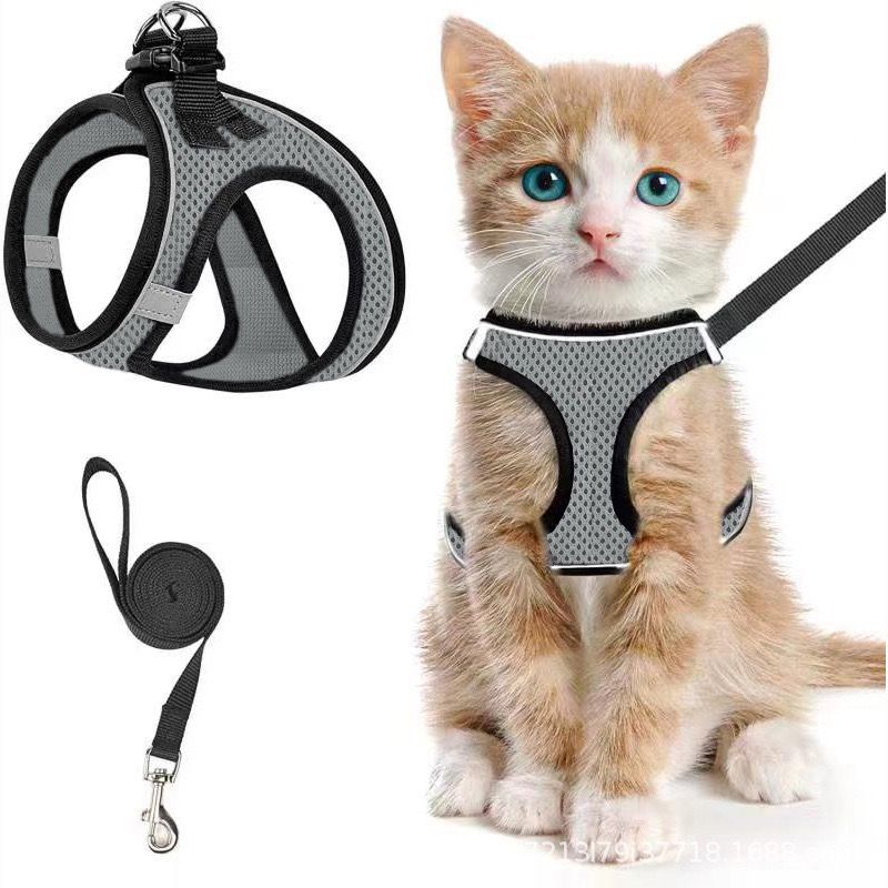 Escape-Proof Cat Harness and Leash Set with Reflective Soft Mesh Vest for Safe Outdoor Adventures with Your Feline Friend (M, Green) — image 5