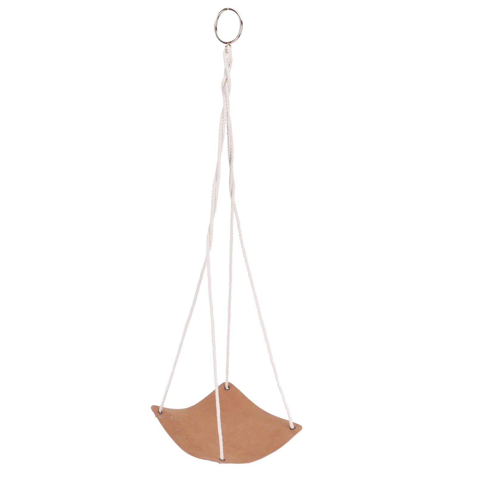 Plant Hanger PU Leather Square Base Cotton Rope Flower Pot Succulent Hanging Holder Garden DecorBrown 20cm — image 3