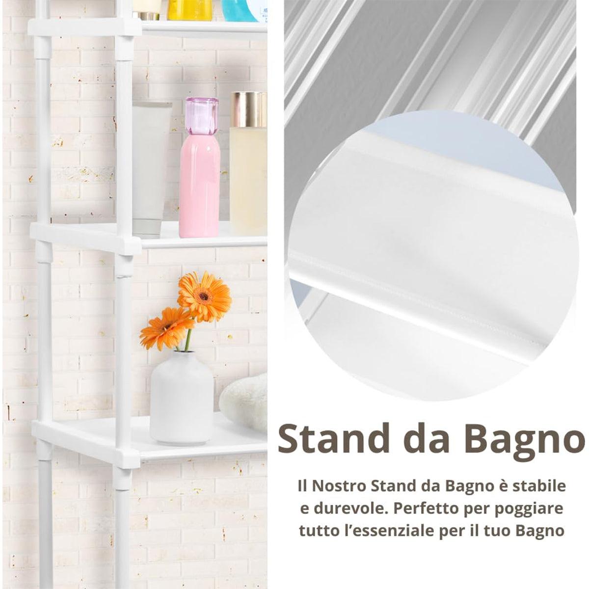 Bathroom Rack Over Toilet Washing Machine Shelf Storage Organizer Stand Unit - Black — image 4