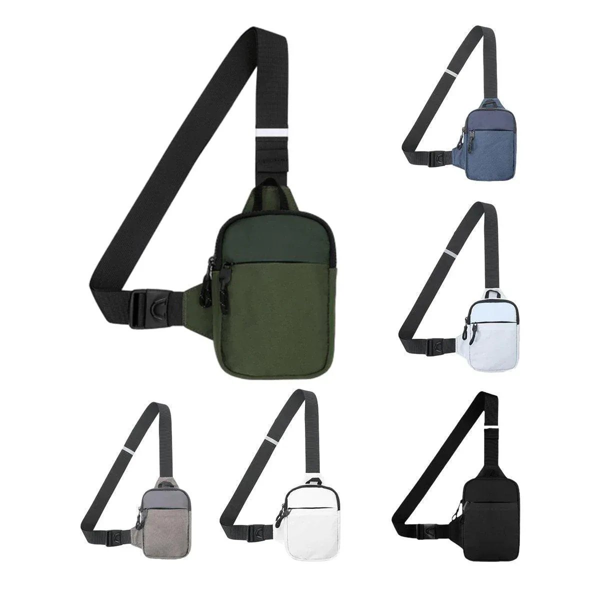 Sports Chest Bag Crossbody Backpack Mini Fashion Satchel for Outdoor Travel - Grey — image 3