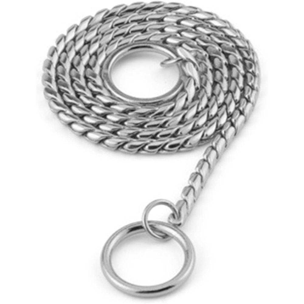 Dog P snake chain titanium steel metal dog training plug/collar is recommended for professional training (silver 4.5 * 45cm) — image 2
