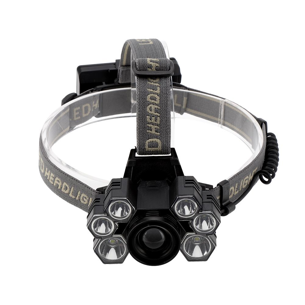USB Rechargeable 7LED High Bright Headlight Head Torch Lamp for Outdoor Camping Fishing — image 3