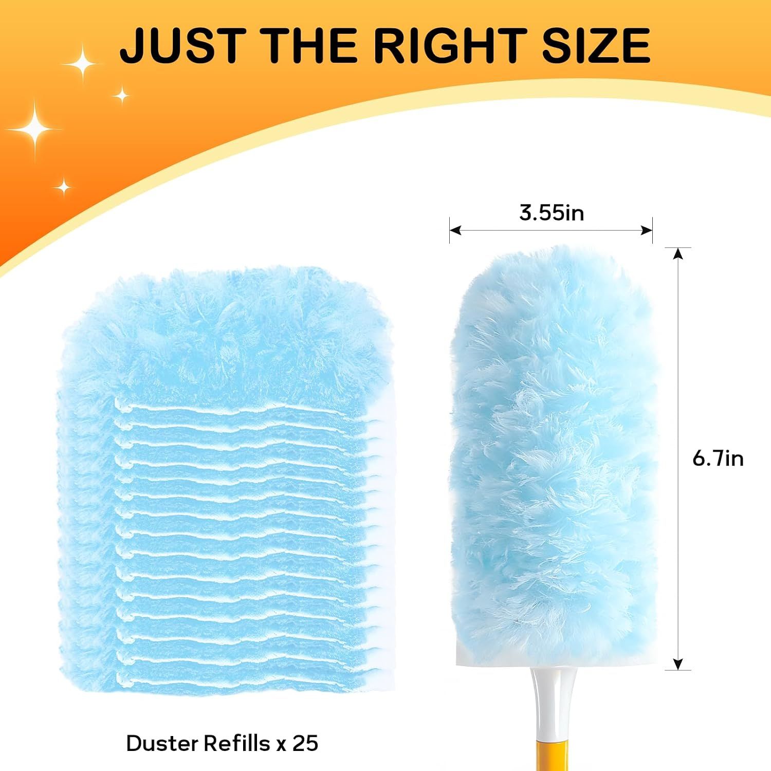 30 Pack Disposable Duster Refills Compatible with Swiffer Dusters, Multi-Surface 360-Degree Cleaning Heads for Fans, Blinds and Furniture, Blue — image 2