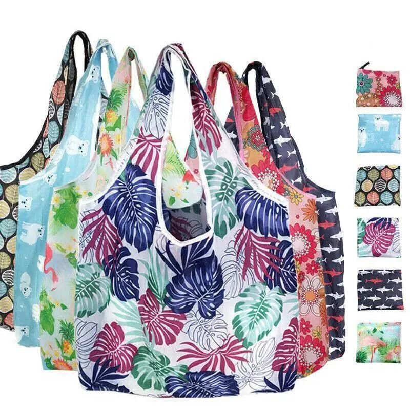 Reusable Foldable Light Waterproof Shopping Bags Carry bag Grocery Big - B-27 — image 2