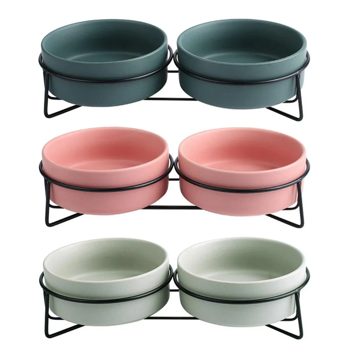 Ceramic Pet Bowl Cat Food Bowl Dog Bowl Drinking Bowl Pet Water Food Dish - Pink — image 3