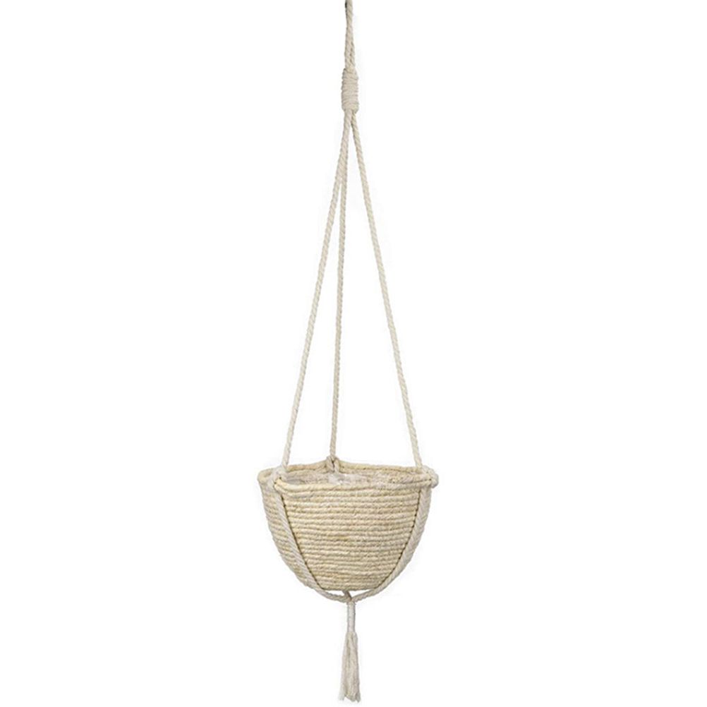 Natural Hanging Seagrass Plant Baskets Dural Layer Flower Planting Basket Holder Garden Decor — image 2