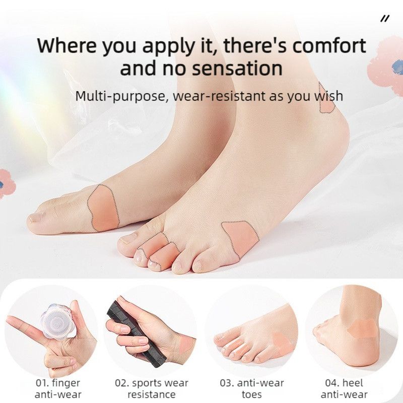 2-Pack Roll of Invisible Anti-Blister Stickers, Heel Wear-Resistant Pads, Waterproof Multi-Purpose Anti-Friction Tape—Skin-Tone — image 3