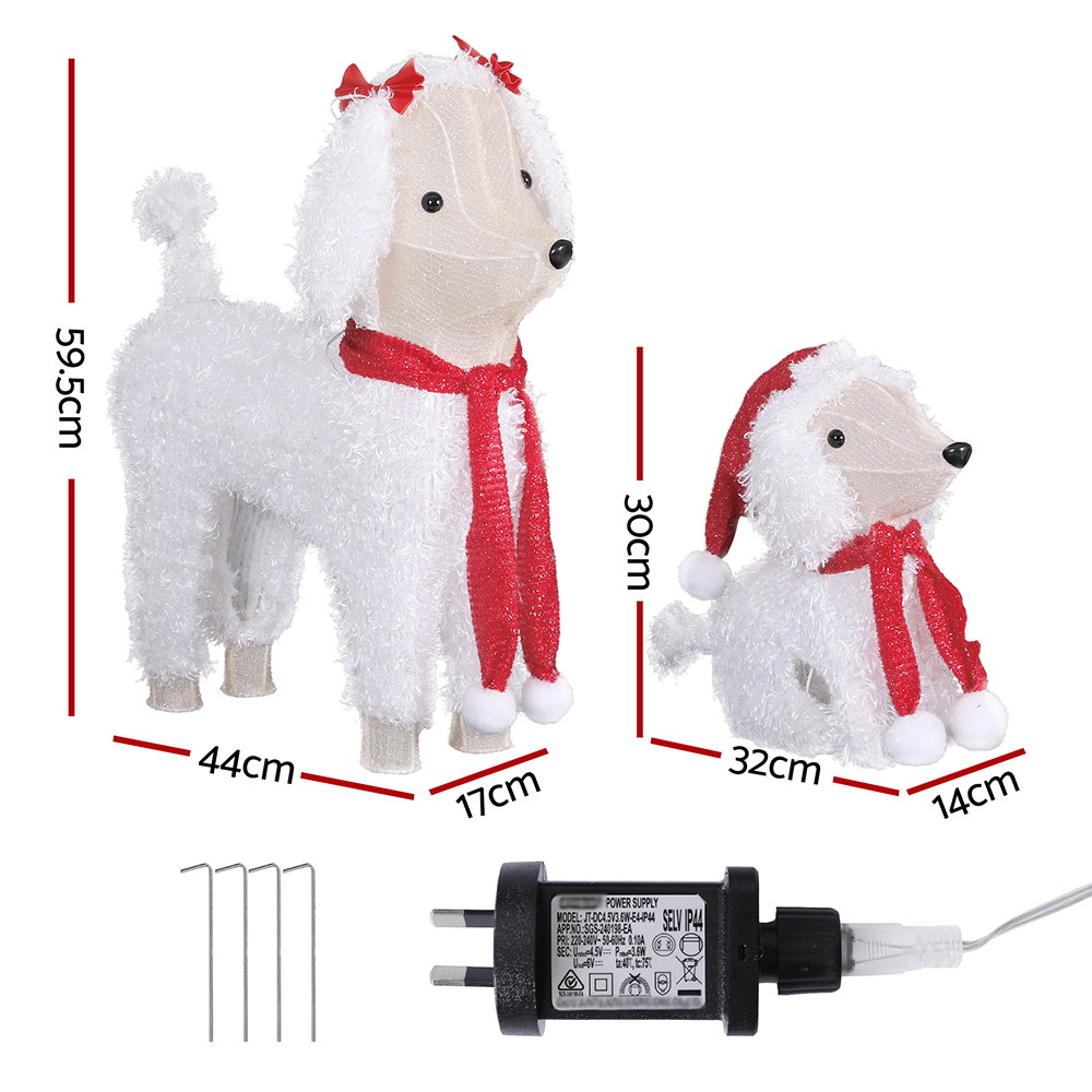 Jingle Jollys Christmas Lights 60 LED Fairy Light 2pcs Dog Decorations Set — image 2
