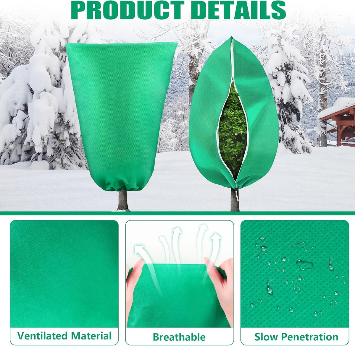 Plant cover - 1 piece - 140*200cm - Frost-resistant plant cover - Winter cover - Potted plant bag - Frost cloth - Plant frost cover - Winter protection bag for โ image 6
