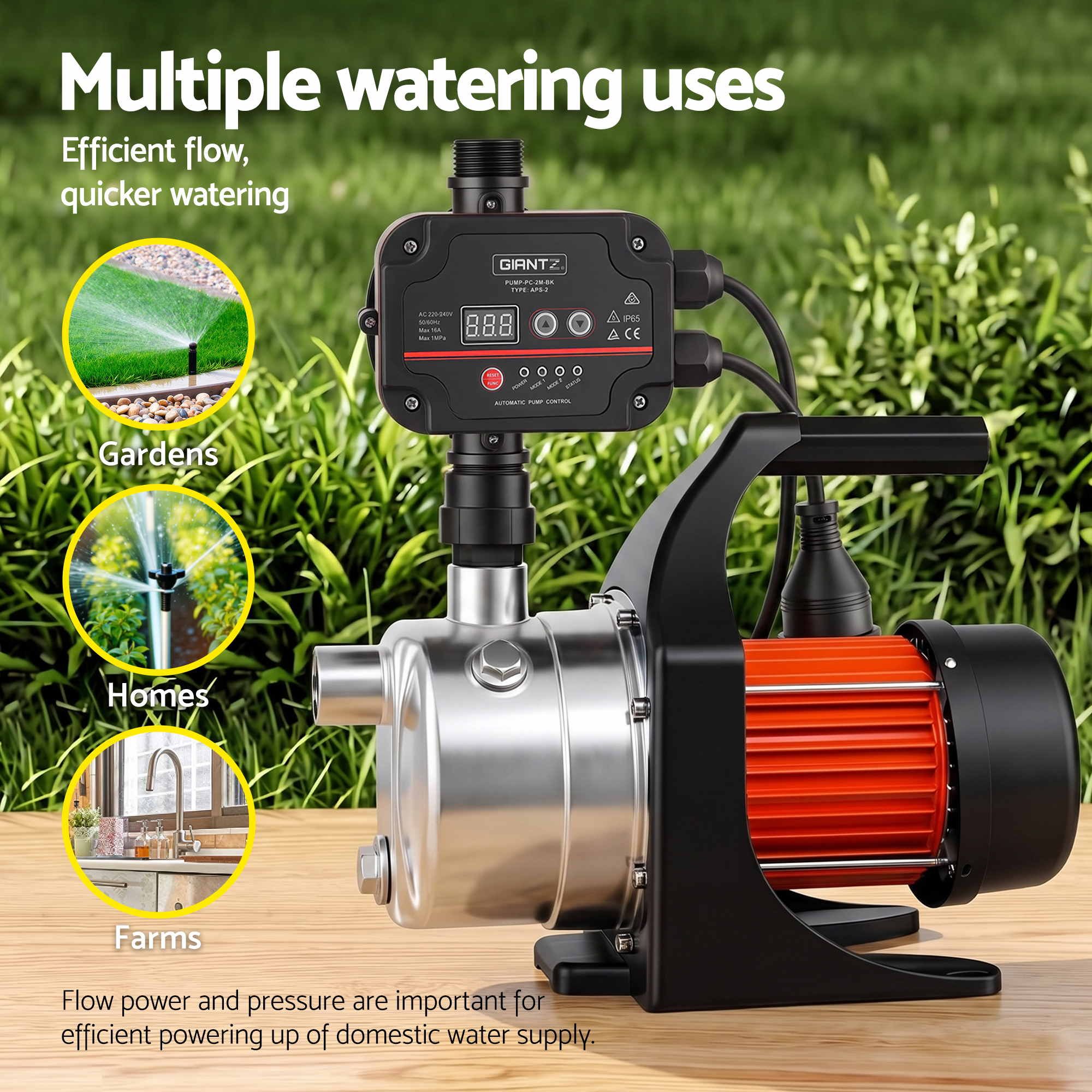 Giantz Garden Water Pump Auto Controller Tank Farm Irrigation House 800W Max — image 6
