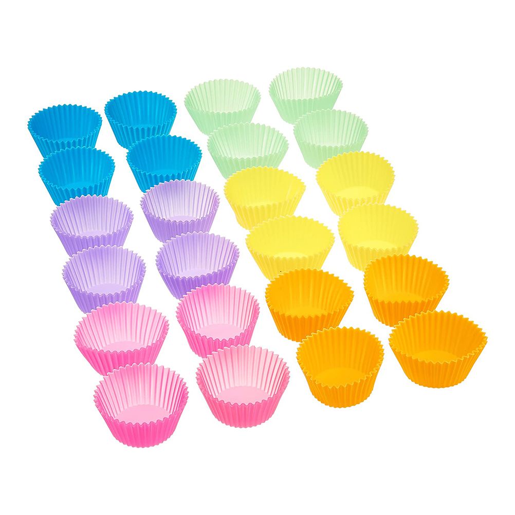 24Pcs Baking Cups Reusable Silicone Cake Cups Non Stick Baking Cups — image 3