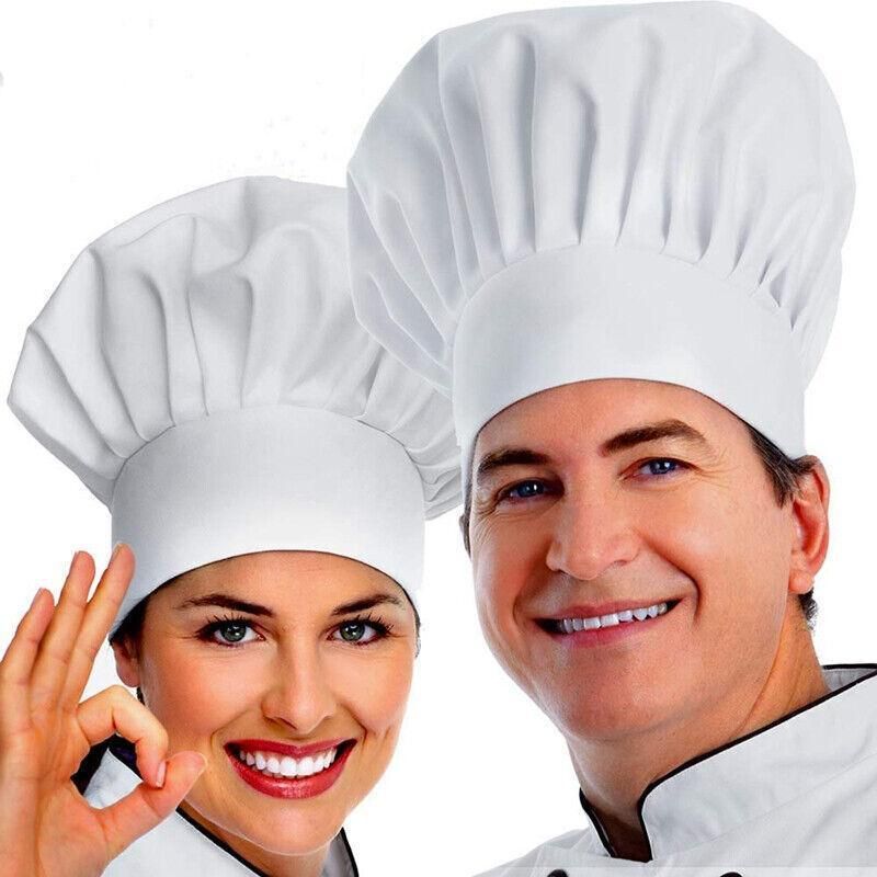Adjustable Chef Cap with Elastic Band for Kitchen Cooking Baking Catering Use - Black Flatware — image 6