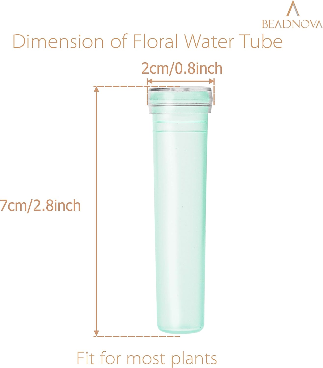 Floral Water Tubes 2.8 Inch Plastic Water Tubes for Floral Flower Vials with Caps for Flower Arrangement Decoration (Green, 20 Pcs) — image 2