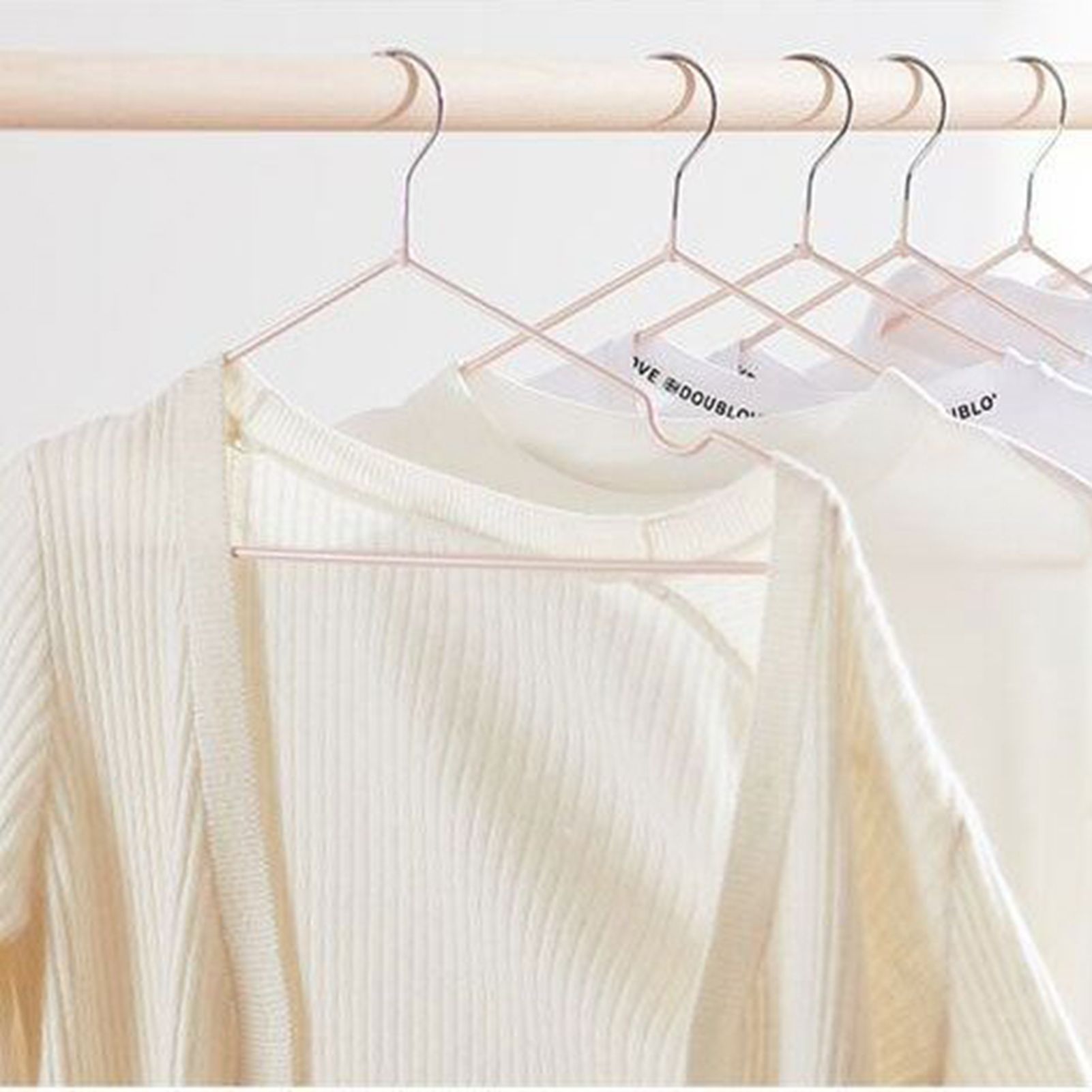 10PCS 40cm Clothing Hanger Coat Hanger Clothes Drying Rack Stainless Steel Laundry RackPink — image 5