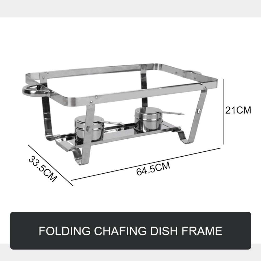 9L Chafing Dish Set Buffet Pan Bain Marie Bow Stainless Steel Food Warmer — image 5