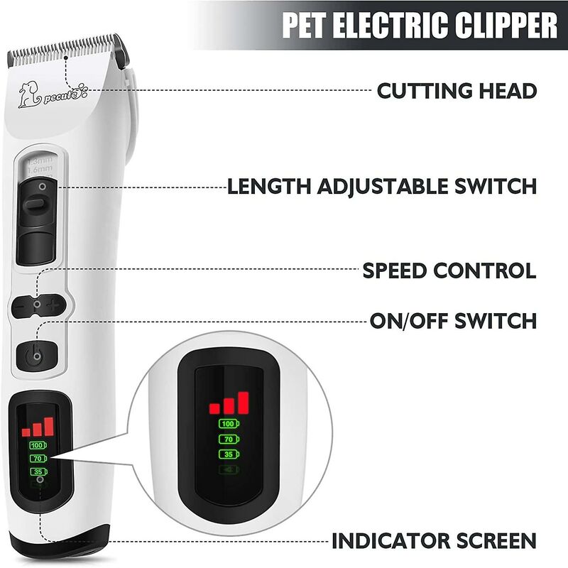 Dog Clipper - Professional 3 Modes Dog And Cat Clipper For Long And Thick Hair, Cordless Rechargeable Electric Clipper — image 3