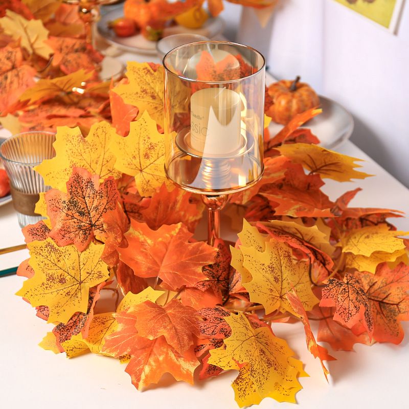 Hanging Vines 5.7Ft 36Leaves Artificial Fall Maple Leaves Autumn Thanksgiving Decor for Home Fireplace Party Halloween Festival — image 3