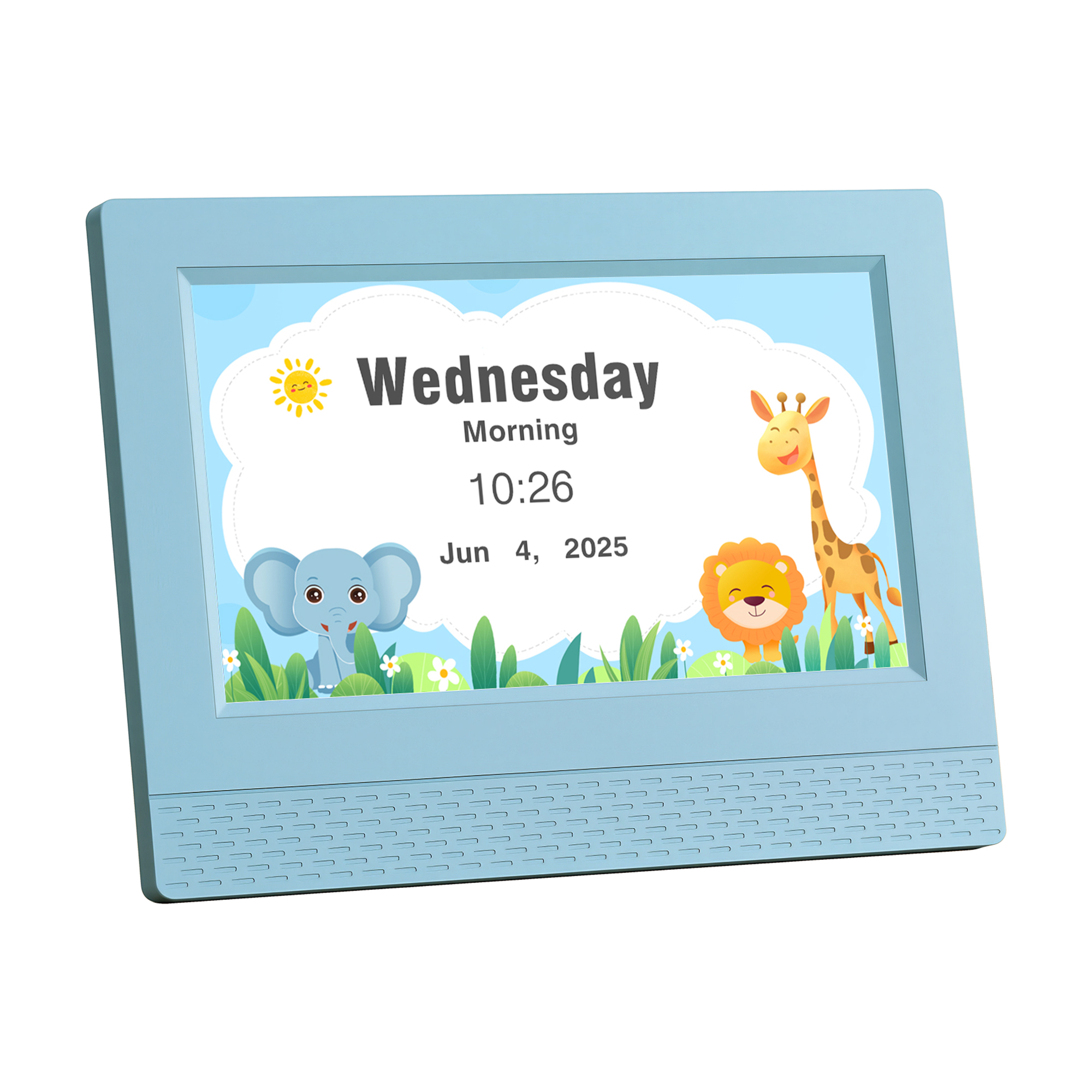 Artiss 7" Digital Day Clock Calendar Alarm LCD Children Sleep Trainer Clocks Blue — image 2