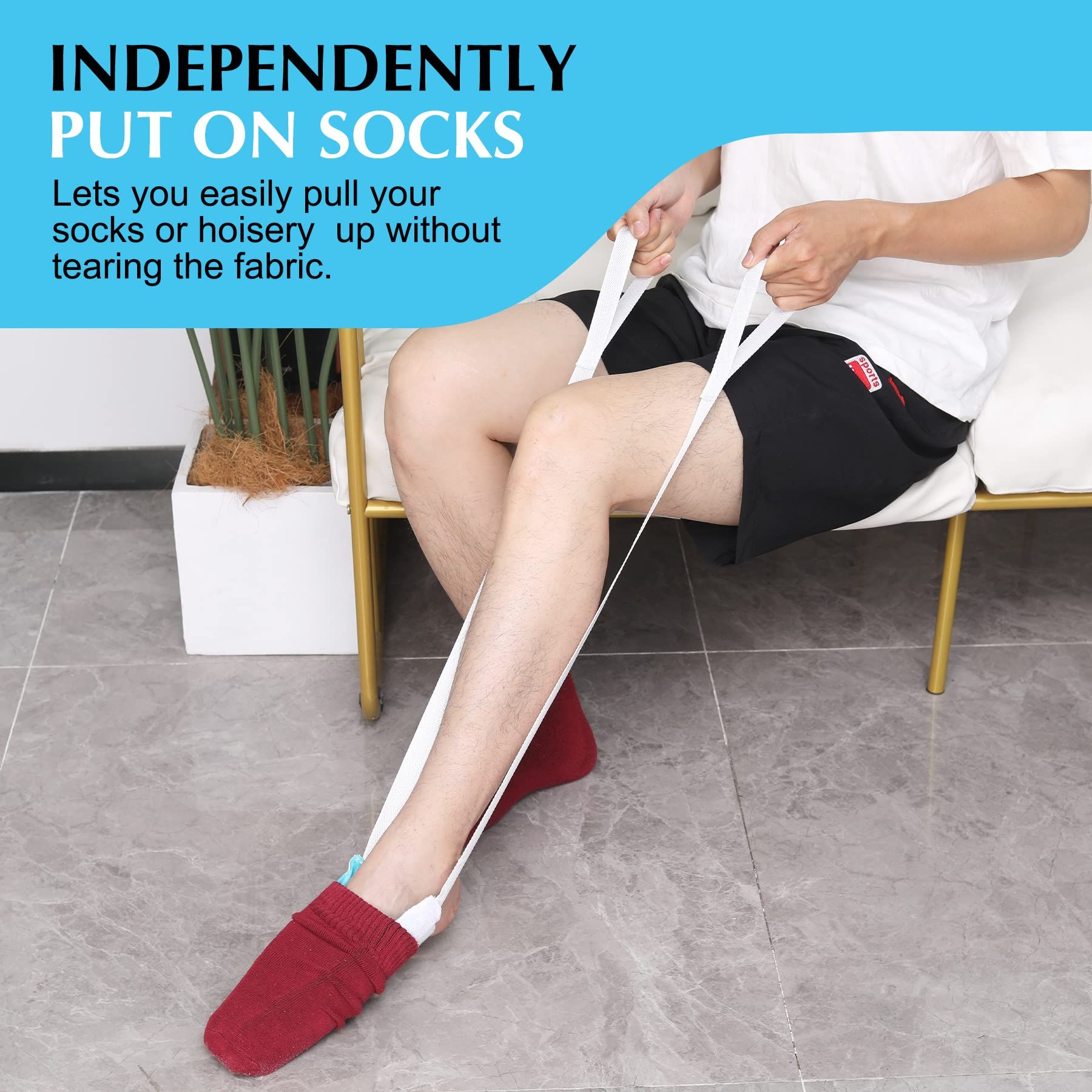 Sock Aid - Sock Aid Device for Seniors, Disabled, Pregnant - Sock Helper Aide Tool - Sock Assistant Device No Bending โ image 4