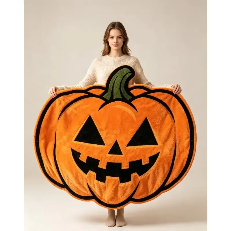 π Halloween Pumpkin-Shaped Flannel Throw Blanket, Soft & Warm, Must-Have Creative Home Decor! π/90*90cm(35.43*35.43in) β image 2