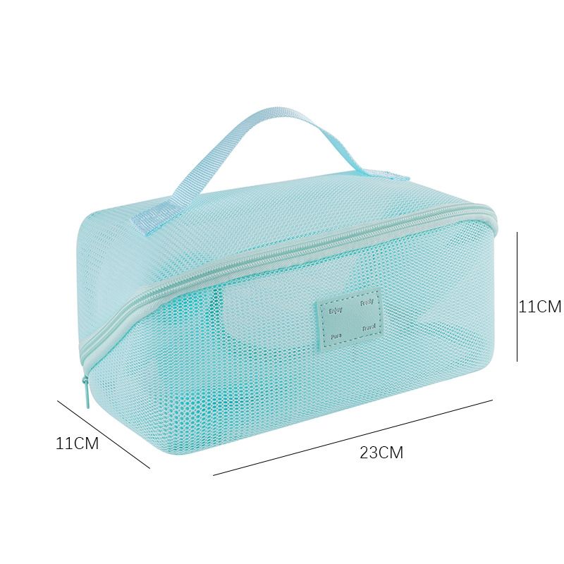 Mesh Breathable Makeup Bag 5-Pack Set - Travel Toiletry Organizer Kit with Triangle Octagonal Square Pillow Double Layer Designs - Cosmetic Storage Pouches — image 5