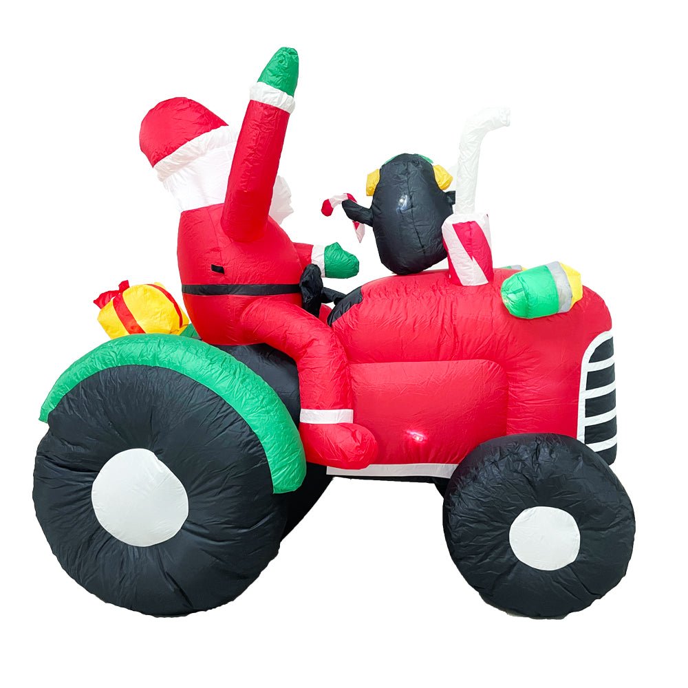 Radiant Christmas Lights Tractor Penguin Gift Xmas Inflatable Santa 1.8m Height โ image 2