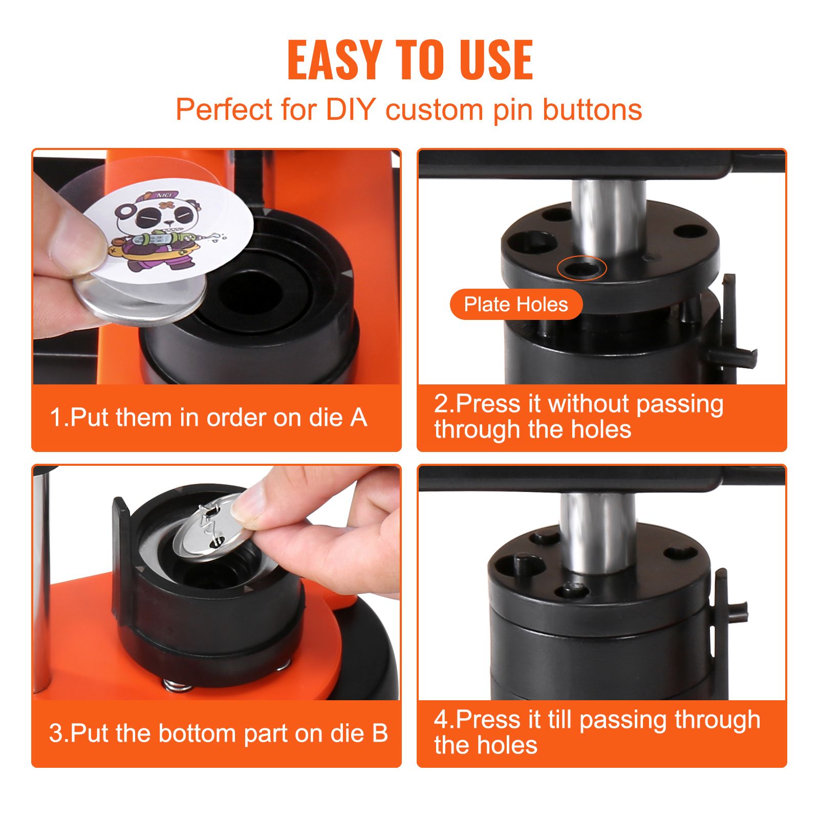 Button Maker Machine, 1.25 inch/32mm Pin Maker, Installation-Free Badge Punch Press Kit, Children DIY Gifts Button Making Supplies with 500pcs Button Parts — image 5