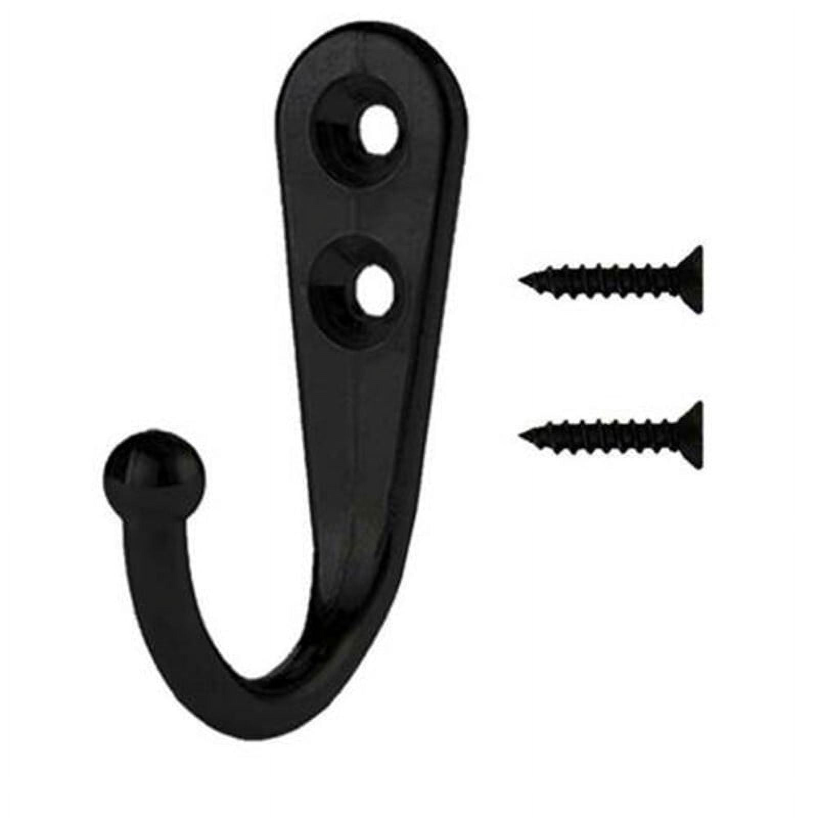 10pcs Vintage Wall Hooks With Screws Hangers Door Wall Metal Screws Zinc Alloy Hanger Hook For Home Decorative Hanging Storage Black Smile Home — image 3
