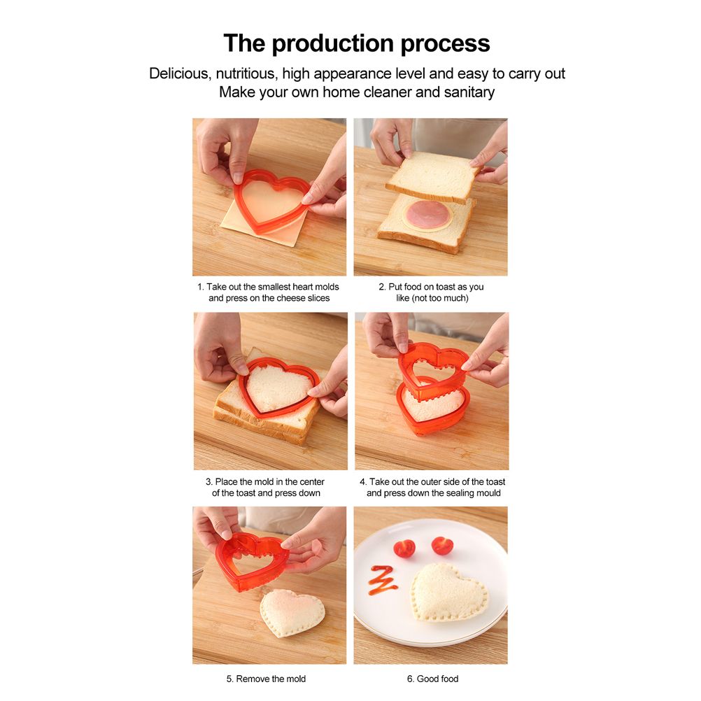 Square Sandwich Cutter Sealer Bread Decruster Pancake Maker DIY Cutters Bento Box Sandwich Decruster Press Mold for Kids — image 4