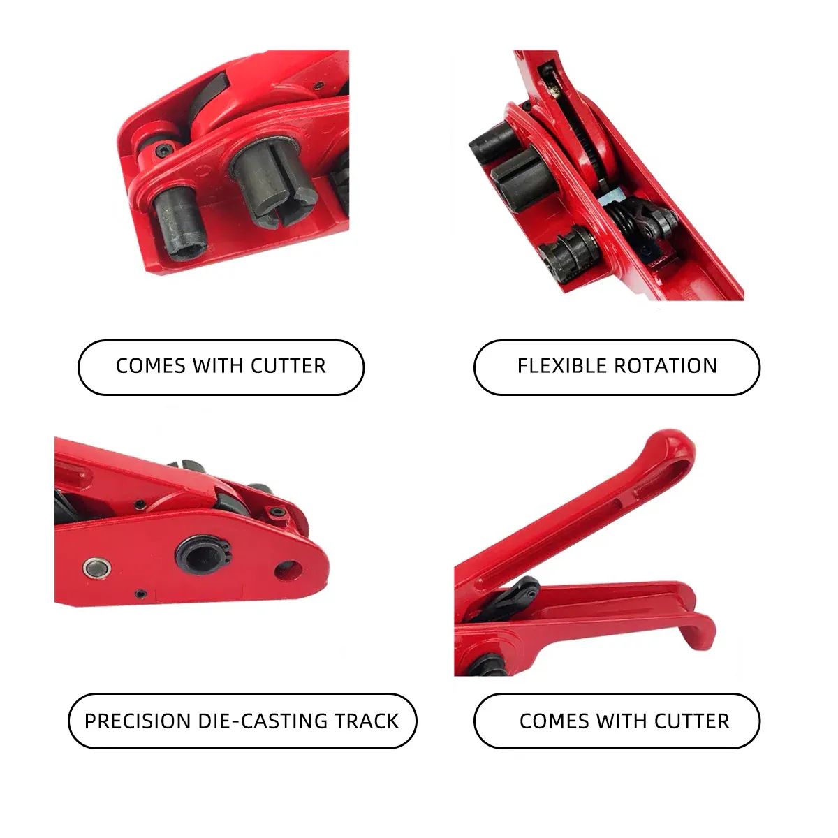 Red Strapping Tool Manual Tensioner Plastic Steel Band Packing Tightening Device โ image 4