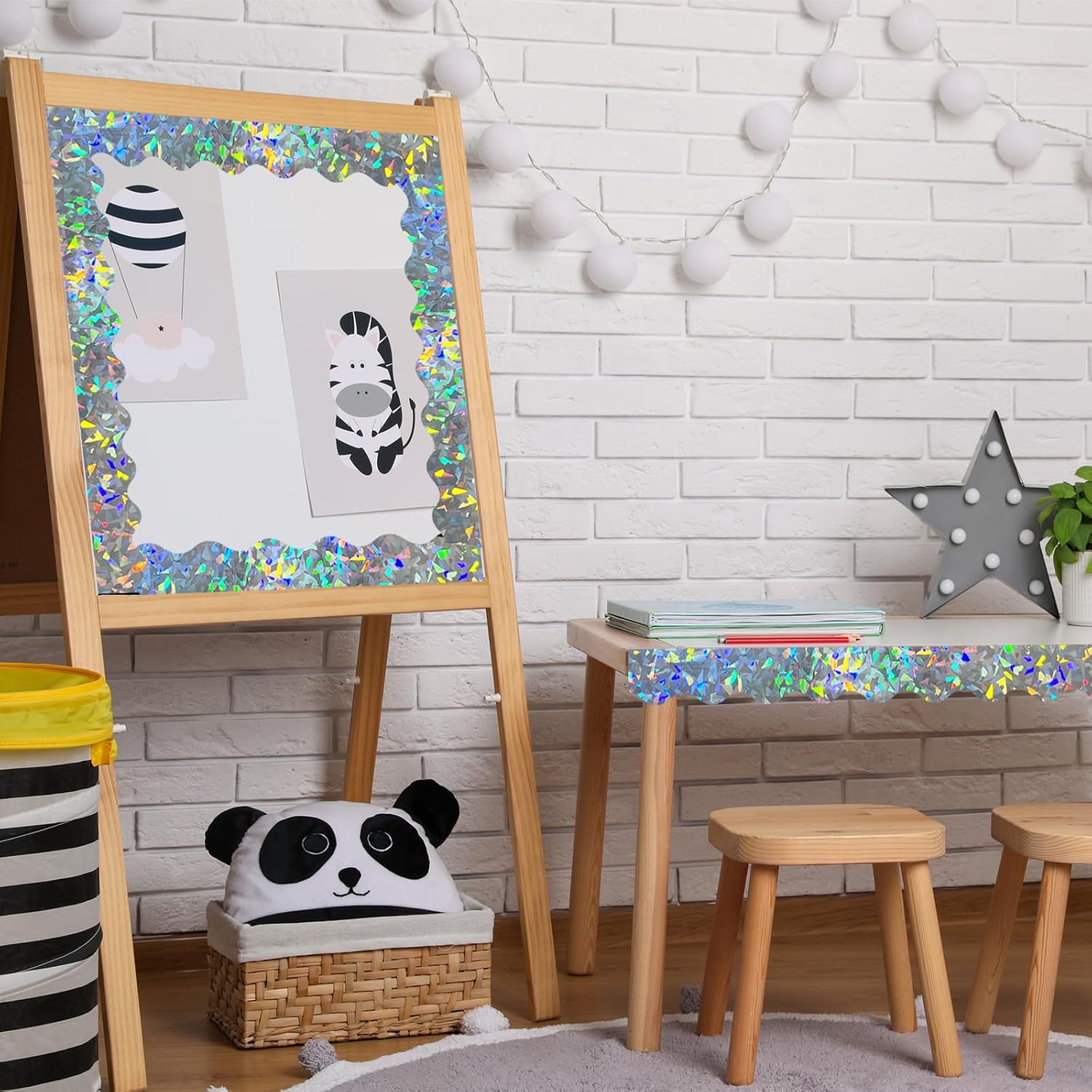 STARLIBOO 60 Feet Bulletin Board Borders, Holographic Scalloped Rolled Border Trim for School, Classroom & Offices โ image 4