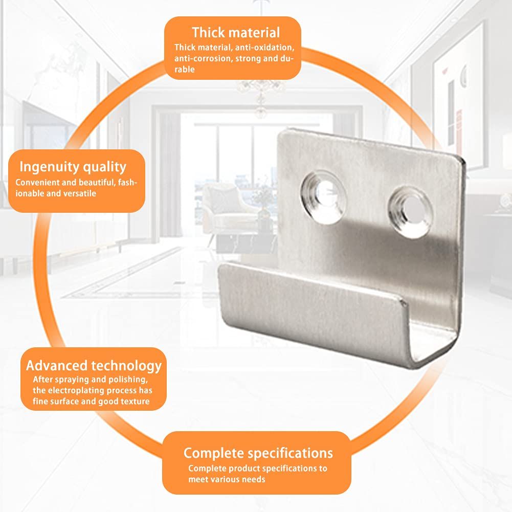 Stainless Steel Tile Hanger, 6 Pcs Ceramic Tile Display Wall-Mounted Hooks, Heavy Duty Flat J Hooks â image 5