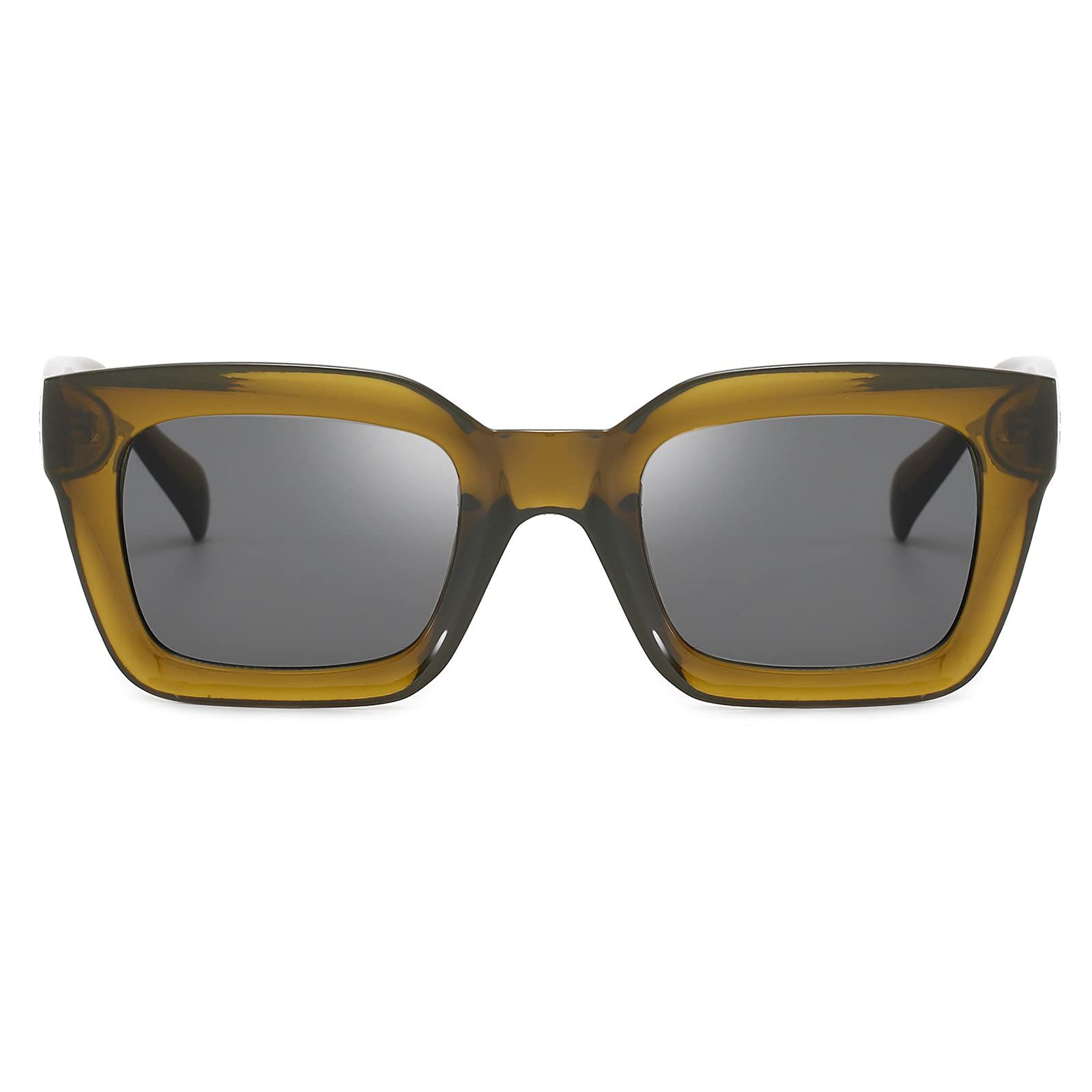 Classic Women Sunglasses Fashion Thick Square Sun Glasses Chunky Frame anti allergy, comfortable to wear — image 3