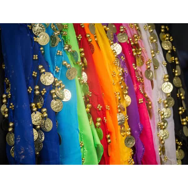 Belly Dance Hip Scarf Costume 128 Gold Coin Belt Mardi Gras Carnival Dance Performance Belt — image 5
